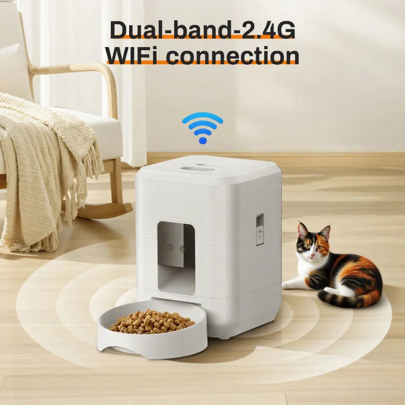 2025 New 2L Wifi Smart Pet Feeder Automatic Cat & Dog Food Dispenser with APP Control