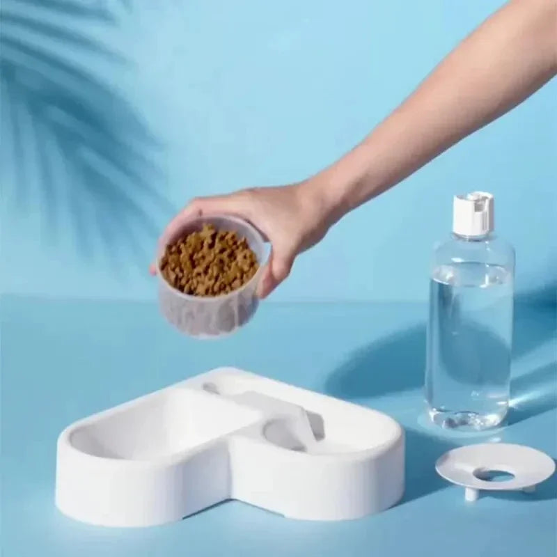 Automatic Drinking Love Pet Bowl Dual-Use Food & Water Feeder for Cats and Dogs