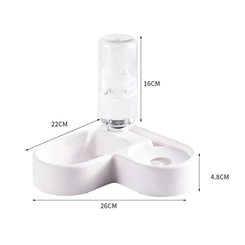 Automatic Drinking Love Pet Bowl Dual-Use Food & Water Feeder for Cats and Dogs