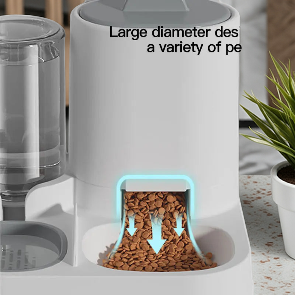 1-Pack Automatic Gravity-Fed Cat Water Dispenser & Feeder – Spill-Proof Large Capacity