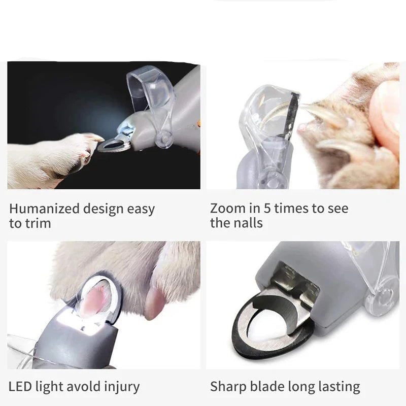 Professional Pet Nail Clipper with LED Light – Safe & Easy