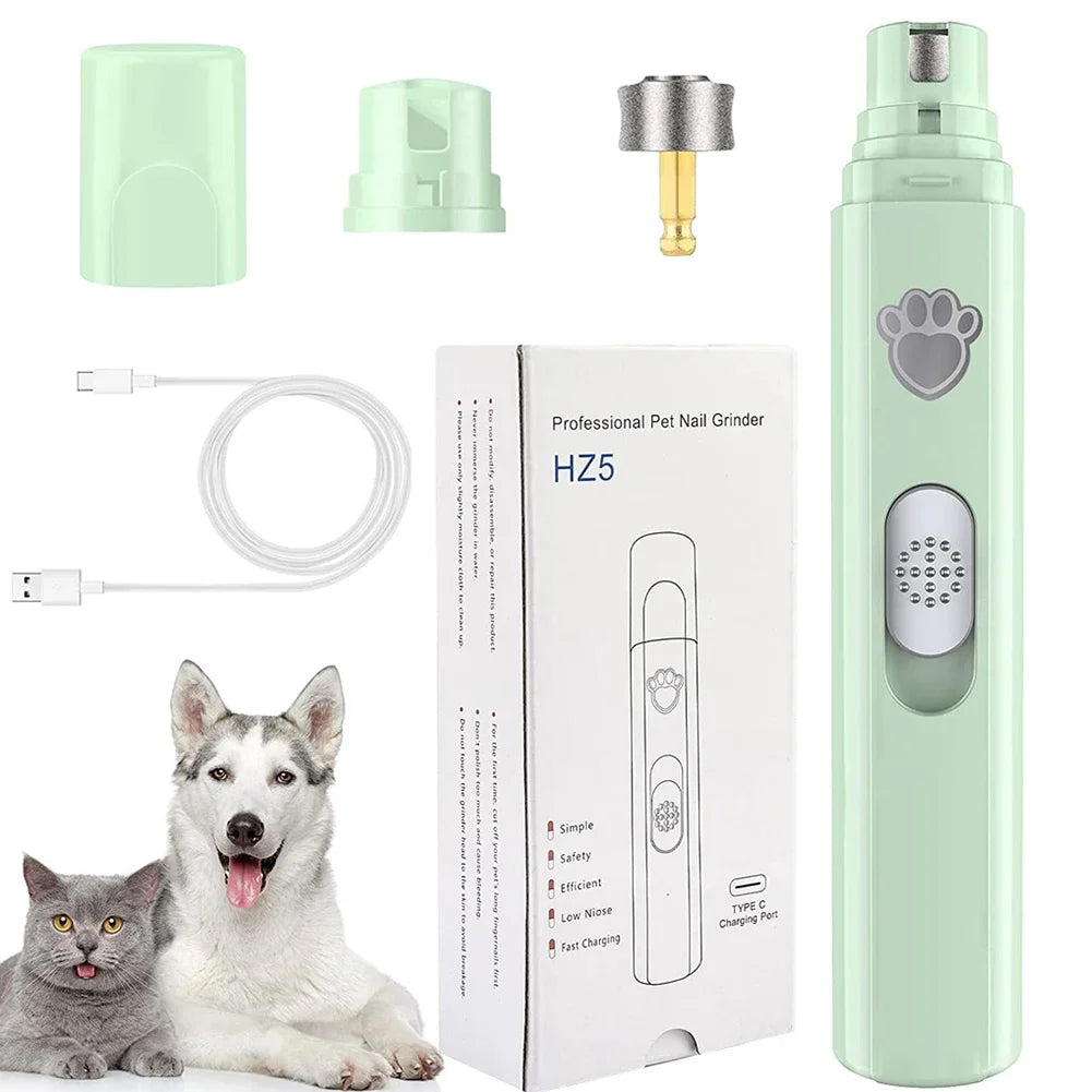 Electric Pet Nail Grinder – USB Rechargeable Trimmer