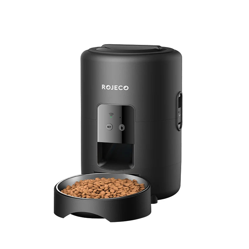 ROJECO 2L Automatic Pet Feeder with Wi-Fi App Control – Smart Cat & Dog Food Dispenser